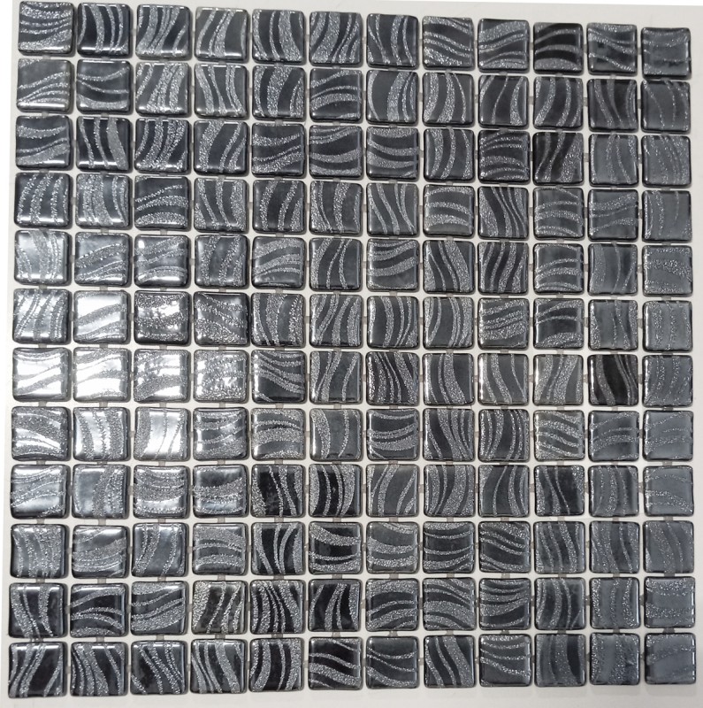 Muestra de mano mosaico azulejo piscina mosaico piscina mosaico negro grafito plata pared ducha ESPAÑA - MOS220-78253U_m