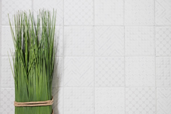 Retro vintage mosaico de azulejos backsplash pared de la cocina blanco Geo Blanco MOS22B-1401_f | 10 esteras de mosaico