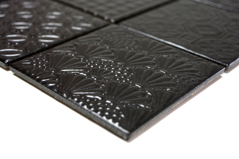 Retro vintage mosaico azulejo backsplash cocina backsplash negro Spirit negro MOS22B-1403_f | 10 esteras de mosaico