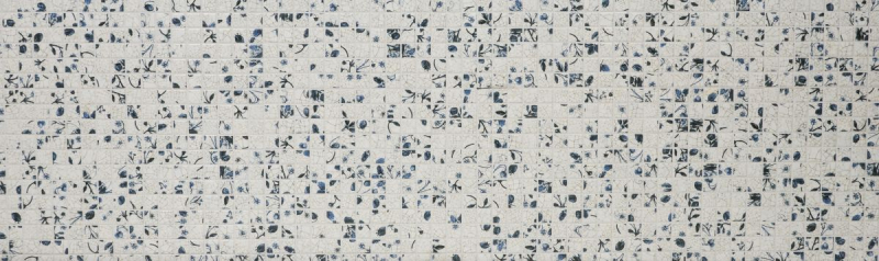 Mosaico de cerámica retro vintage blanco azul flor mosaico azulejo cocina splashback MOS18D-1404