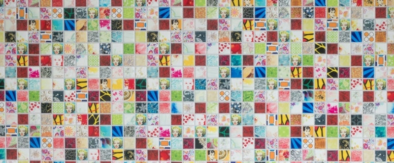 Cerámica mosaico colorido mosaico azulejo retro vintage POP UP Marilyn Monroe mosaico azulejo MOS18D-1605