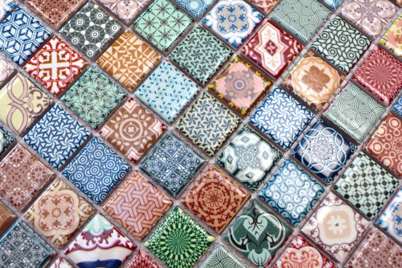 Mosaico de cerámica colorido mosaico azulejo aspecto español retro vintage MOS18D-1616
