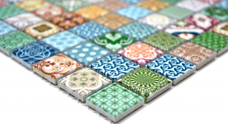 Mosaico de cerámica colorido mosaico azulejo aspecto español retro vintage MOS18D-1616