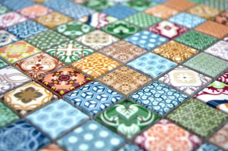 Mosaico de cerámica colorido mosaico azulejo aspecto español retro vintage MOS18D-1616