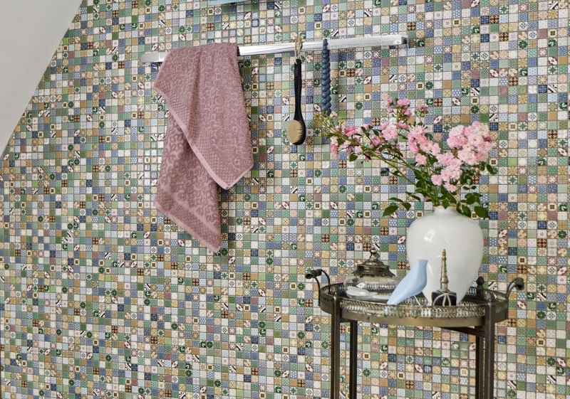 Mosaico de cerámica colorido mosaico azulejo aspecto español retro vintage MOS18D-1616
