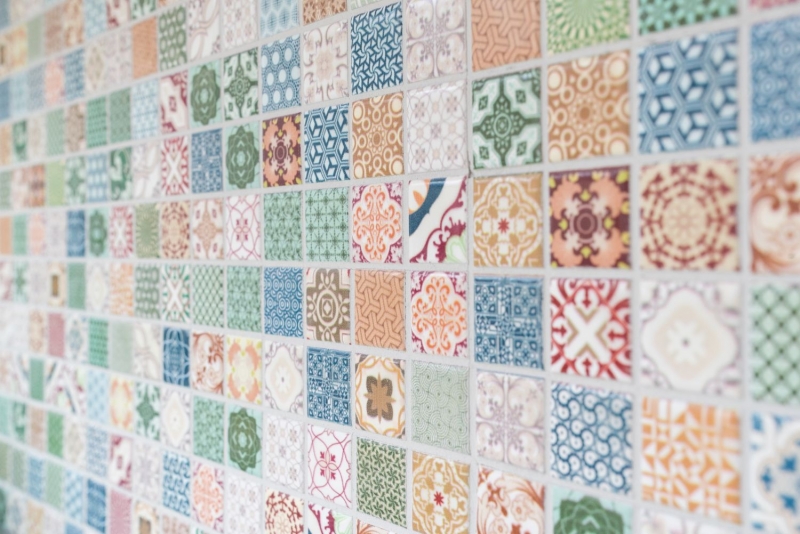 Mosaico de cerámica colorido mosaico azulejo aspecto español retro vintage MOS18D-1616