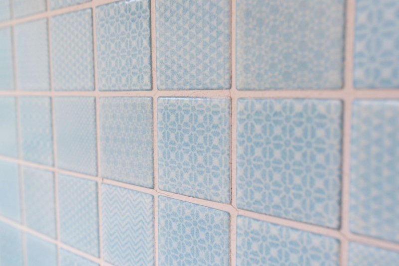 Azulejo de mosaico de cerámica azul claro azul hielo BAD piscina backsplash cocina MOS16-0402