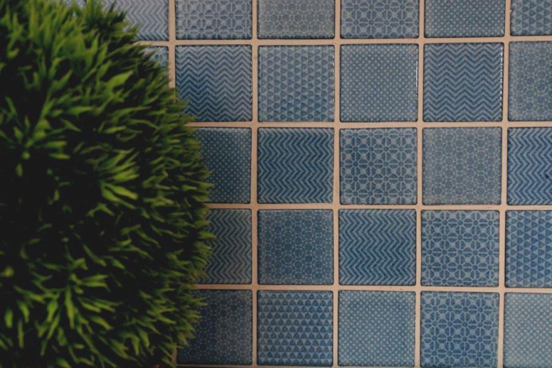 Azulejo de mosaico de cerámica azul BAD piscina azul azulejo espejo ducha baño azulejo MOS16-0404