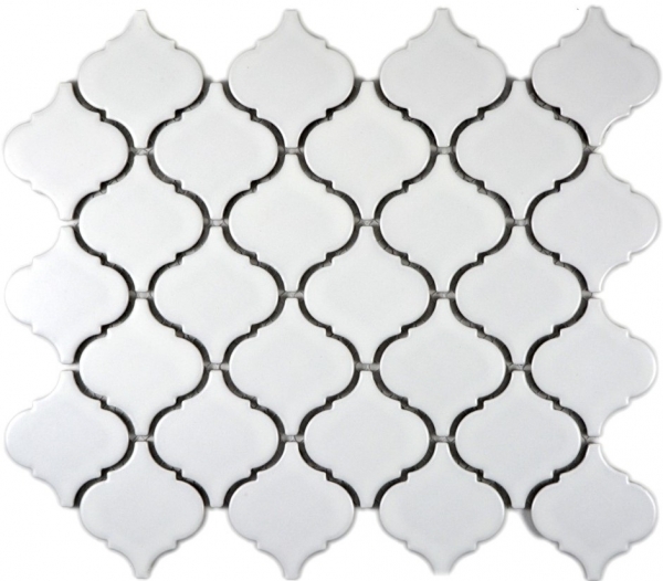 Muestra de mano retro vintage mosaico azulejo cerámica florentino blanco mate MOS13-11WM_m