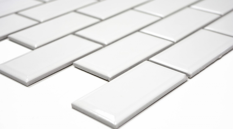 Metro Subway azulejos BLANCO faceta mosaico azulejo de cerámica backsplash pared de la cocina MOS26M-0101