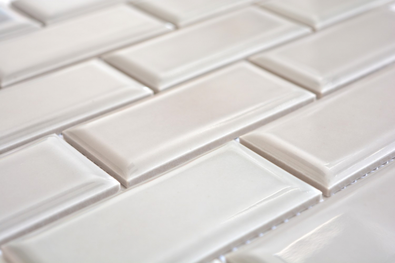 Muestra de mano Metro Subway mosaico azulejo cerámica piedra gris azulejo backsplash cocina MOS26M-0202_m