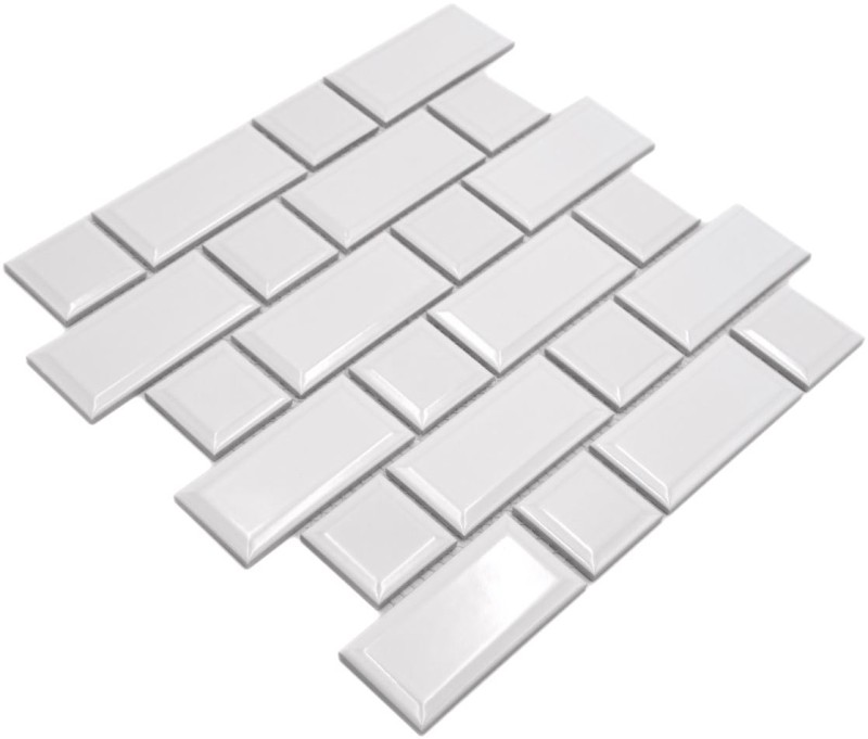 Metro Subway azulejos BLANCO faceta mosaico azulejo de cerámica backsplash pared de la cocina MOS26WM-0101