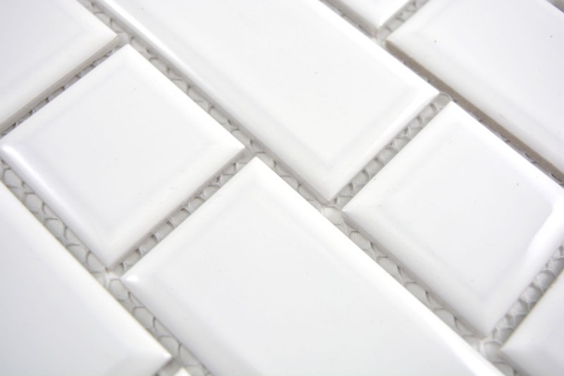 Metro Subway azulejos BLANCO faceta mosaico azulejo de cerámica backsplash pared de la cocina MOS26WM-0101