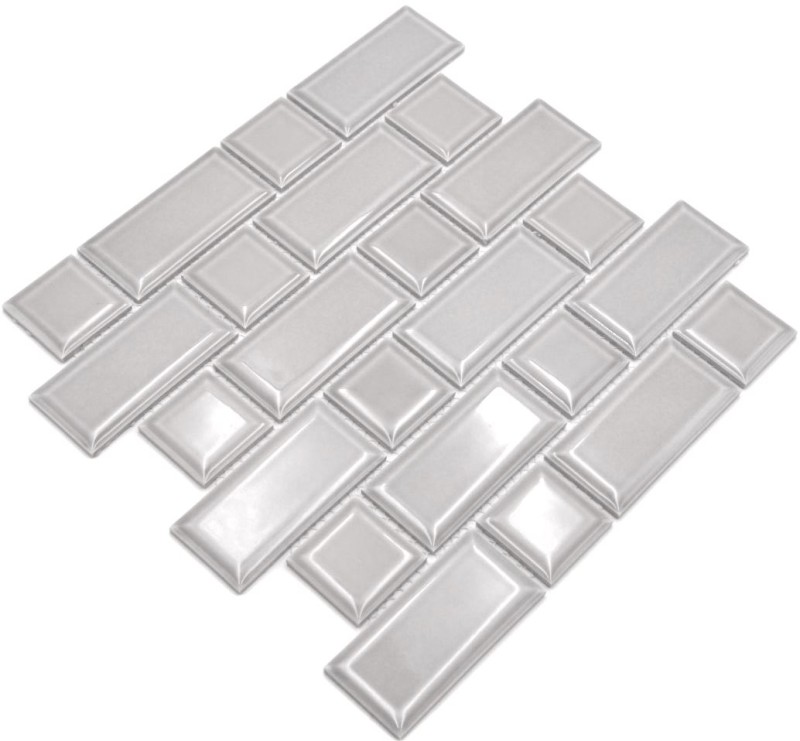 Metro Subway Azulejo Gris Mud Facet Mosaico Azulejo de cerámica Backsplash Cocina Pared MOS26WM-0202