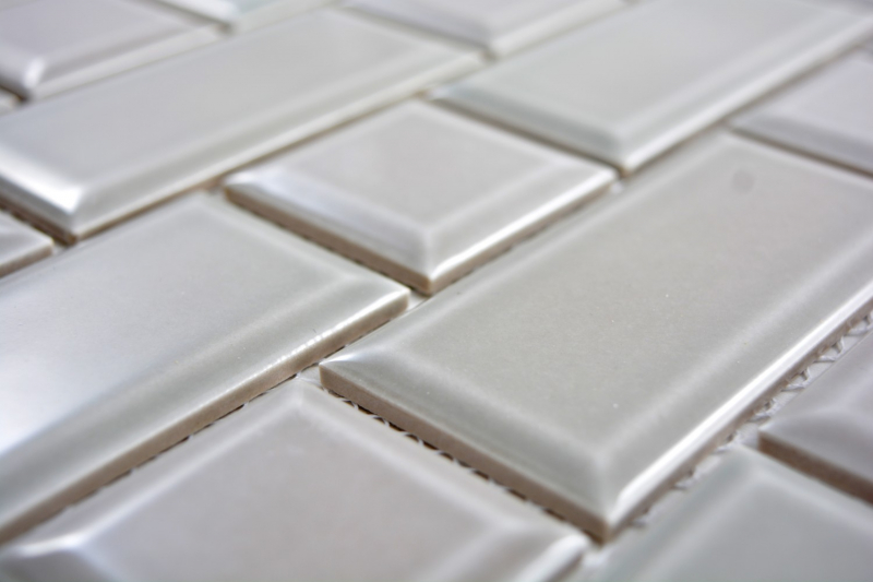 Metro Subway Azulejo Gris Mud Facet Mosaico Azulejo de cerámica Backsplash Cocina Pared MOS26WM-0202