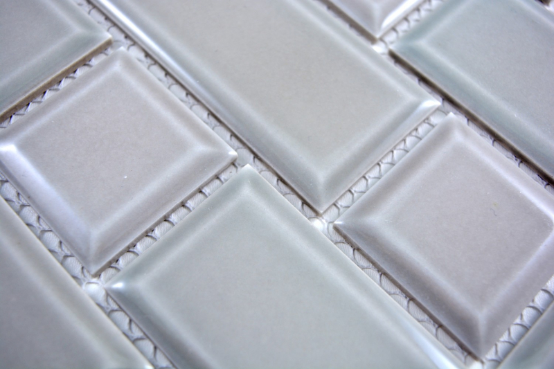 Metro Subway Azulejo Gris Mud Facet Mosaico Azulejo de cerámica Backsplash Cocina Pared MOS26WM-0202