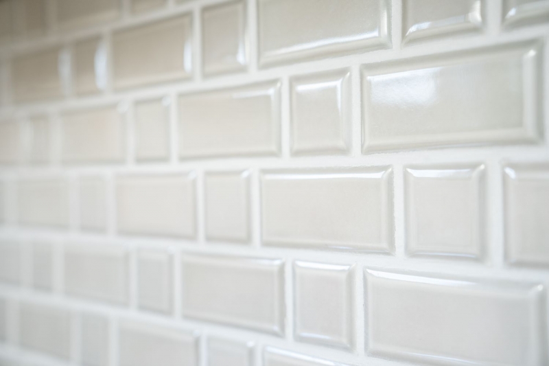 Metro Subway Azulejo Gris Mud Facet Mosaico Azulejo de cerámica Backsplash Cocina Pared MOS26WM-0202