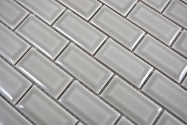 Muestra de mano Mini Metro Subway mosaico azulejo cerámica azulejo backsplash piedra gris MOS26-0204_m