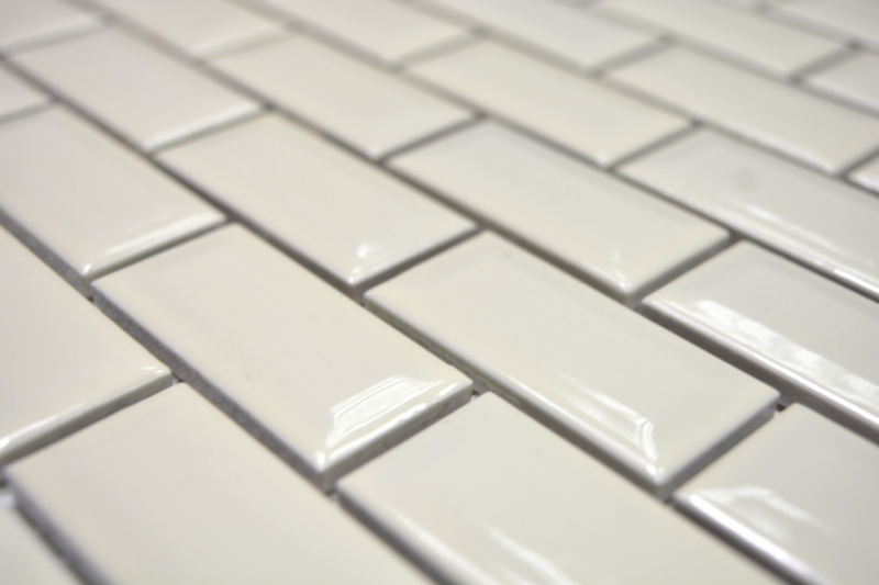 Muestra de mano Mini Metro Subway mosaico azulejo cerámica azulejo backsplash cocina marfil MOS26-0119CBI_m