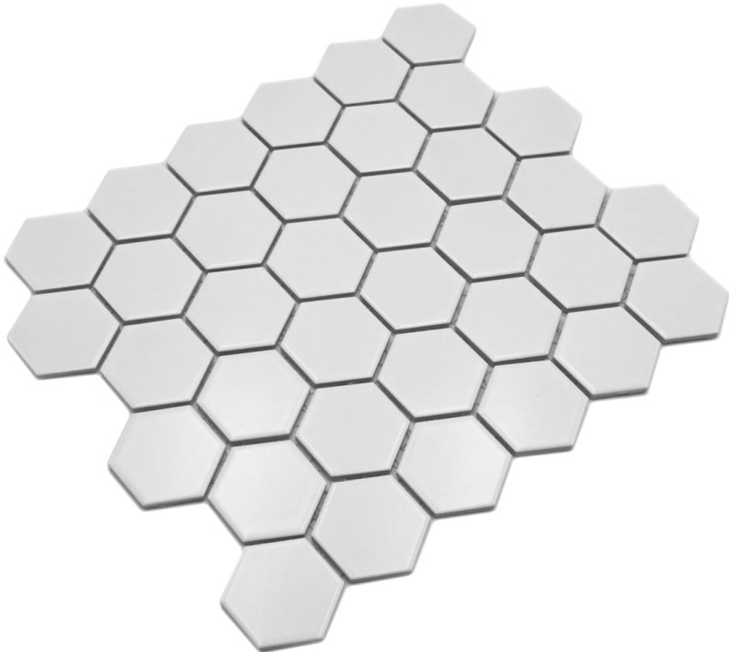 Hexagonal hexágono mosaico azulejo de cerámica blanco mate pared azulejo baño azulejo cocina azulejo backsplash WC - MOS11B-0111
