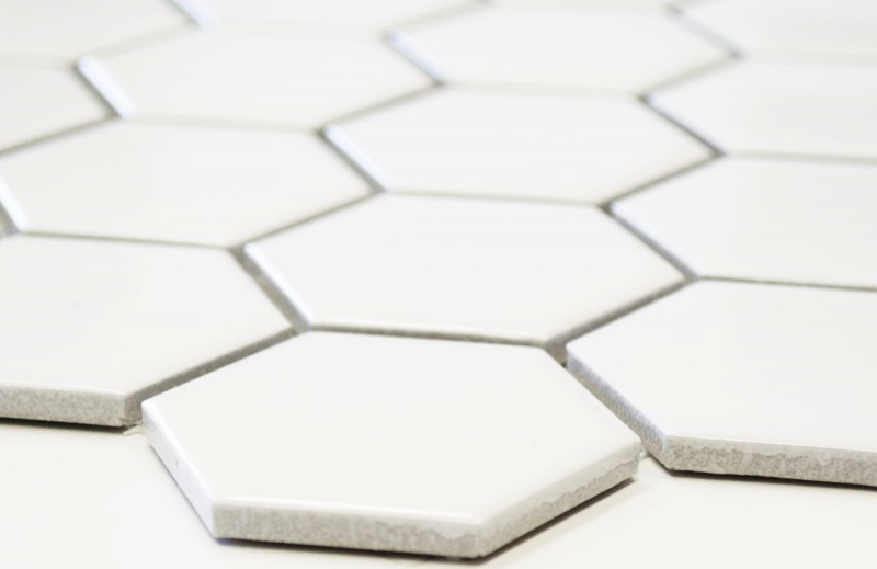 Hexagonal hexágono mosaico azulejo de cerámica blanco mate pared azulejo baño azulejo cocina azulejo backsplash WC - MOS11B-0111