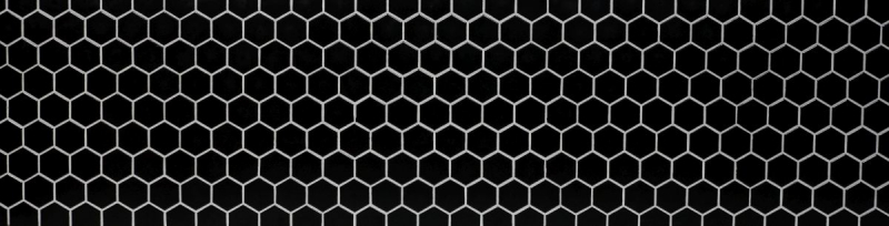 Muestra de mano mosaico azulejo cerámica hexágono negro brillante ducha splashback azulejo espejo MOS11B-0302_m