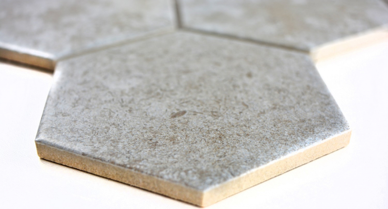 Azulejos de mosaico de cerámica gris hexágono cemento azulejo de la cocina WC azulejo del baño MOS11F-0202_f | 10 esteras de mosaico