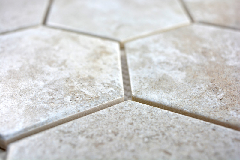 Azulejos de mosaico de cerámica gris hexágono cemento azulejo de la cocina WC azulejo del baño MOS11F-0202_f | 10 esteras de mosaico