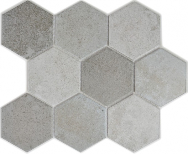 Muestra de mano mosaico azulejo cerámica gris hexágono cemento azulejo de cocina WC azulejo de baño MOS11F-0204_m