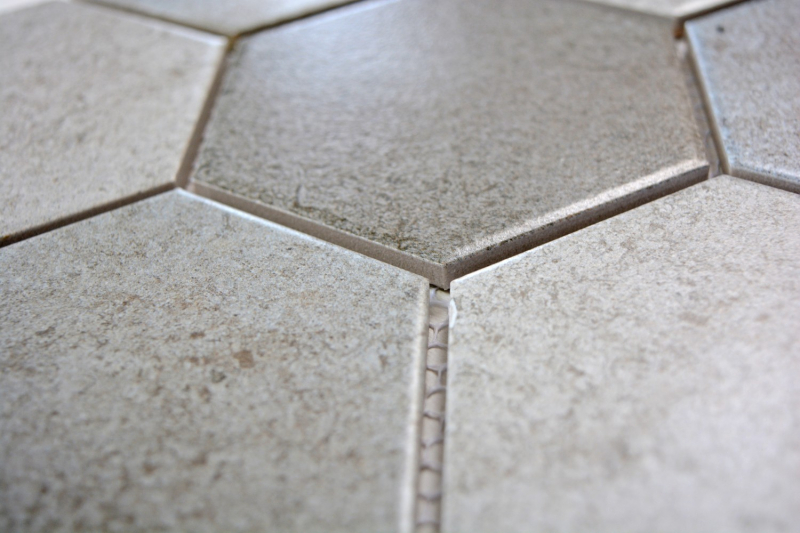Muestra de mano mosaico azulejo cerámica gris hexágono cemento azulejo de cocina WC azulejo de baño MOS11F-0204_m