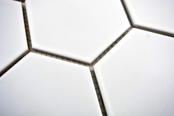 Muestra de mano azulejo mosaico cerámica hexágono blanco mate azulejo de cocina WC azulejo de baño MOS11F-0111_m