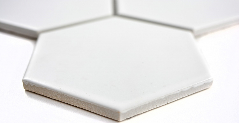 Muestra de mano azulejo mosaico cerámica hexágono blanco mate azulejo de cocina WC azulejo de baño MOS11F-0111_m