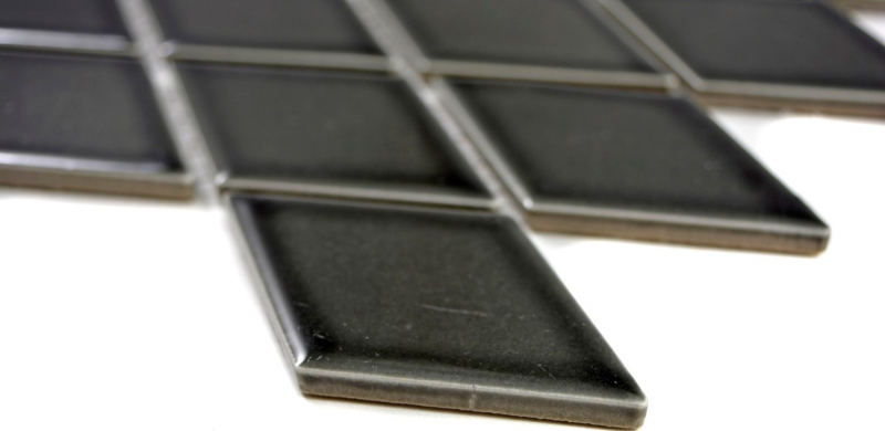 Retro mosaico de azulejos de cerámica diamante negro brillante ducha salpicaduras de azulejos backsplash cocina MOS13-DS0301