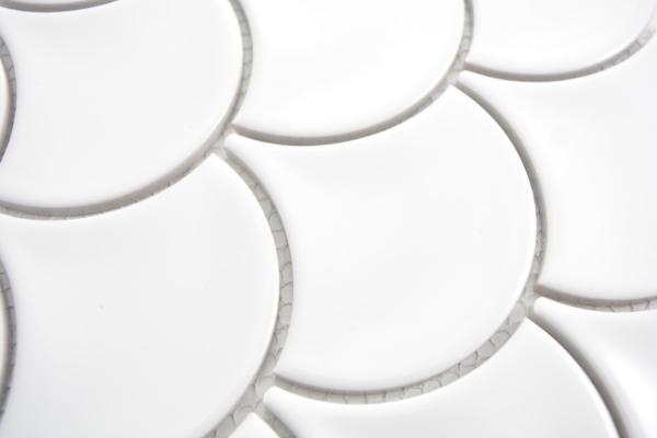 Muestra de mano mosaico azulejo cerámica ventilador blanco brillante azulejo WC baño azulejo MOS13-FS01_m