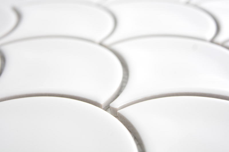 Muestra de mano mosaico azulejo cerámica ventilador blanco brillante azulejo WC baño azulejo MOS13-FS01_m