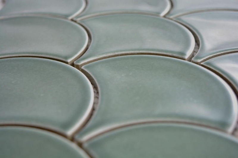 Abanico mosaico azulejo de cerámica peces escala gota pastel petróleo azulejo baño azulejo cocina pared - MOS13-FS18