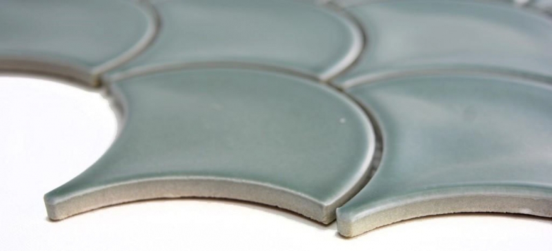 Abanico mosaico azulejo de cerámica peces escala gota pastel petróleo azulejo baño azulejo cocina pared - MOS13-FS18
