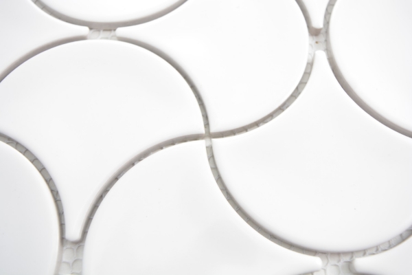 Muestra de mano mosaico azulejo cerámica ventilador blanco brillante onda pared azulejo baño MOS13-FSW01_m