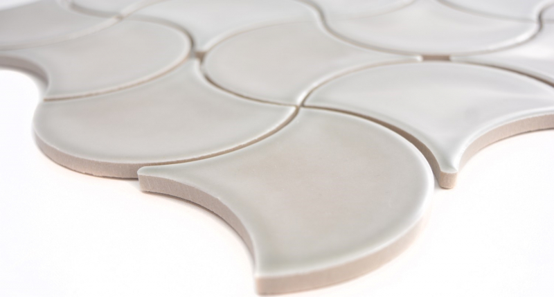 Muestra de mano mosaico azulejo cerámica gris fan piedra gris brillante pared azulejo baño azulejo onda MOS13-FSW02_m