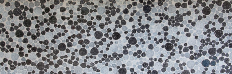 Pebble mosaico Pebbles gris negro Spots plato de ducha azulejo backsplash MOS12-0103_f | 10 esteras de mosaico