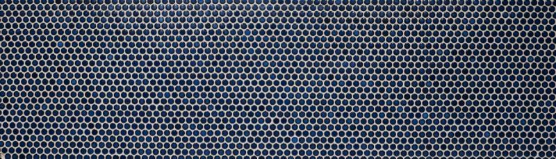 Muestra de mano botón mosaico LOOP redondo mosaico azul oscuro cobalto pared cocina ducha BAD MOS10-0405_m