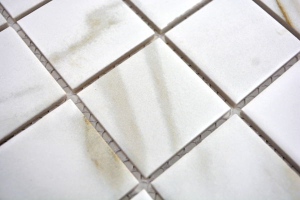 Mosaico de azulejos Calacatta blanco beige cerámica porcelana gres azulejos backsplash MOS14-0112_f | 10 esteras de mosaico