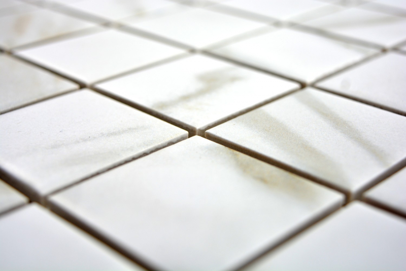 Mosaico de azulejos Calacatta blanco beige cerámica porcelana gres azulejos backsplash MOS14-0112_f | 10 esteras de mosaico