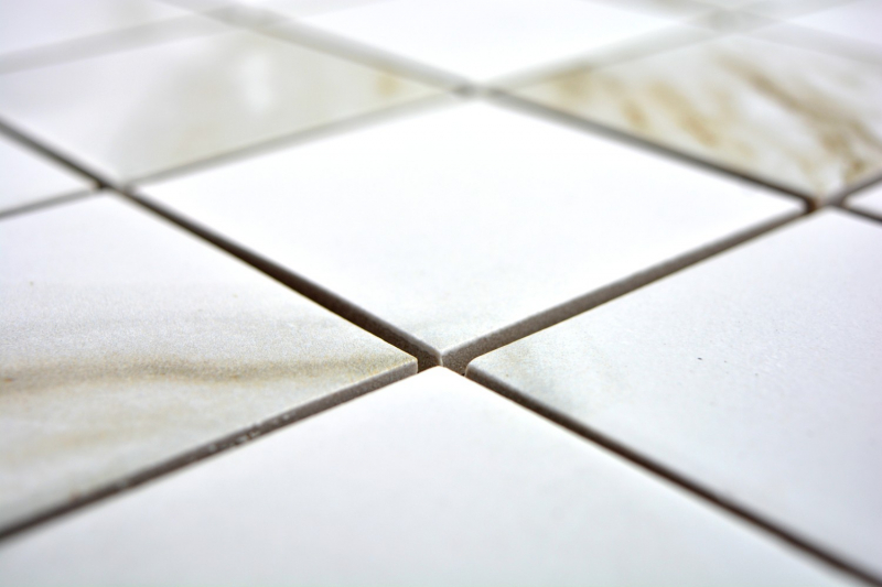 Muestra de mano mosaico azulejo Calacatta blanco beige cerámica baño azulejo backsplash MOS16-0112_m