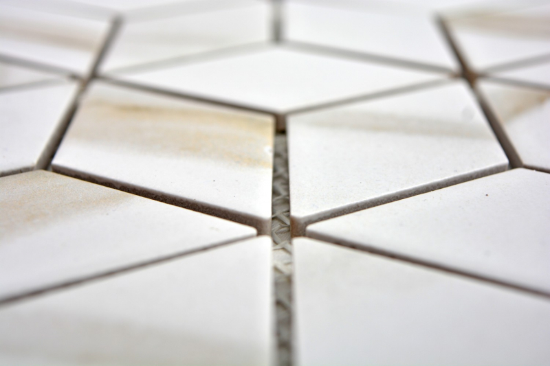 Mosaico de cerámica blanco diamante POV Calacatta azulejo de la pared azulejo del baño MOS13-0112_f | 10 esteras de mosaico