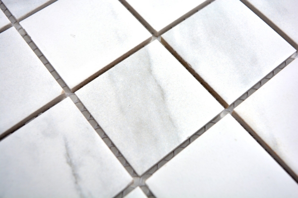 Azulejo de mosaico de cerámica Carrara look blanco gris baño azulejo backsplash cocina MOS14-0102