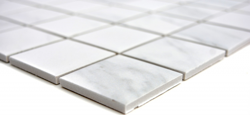 Azulejo de mosaico de cerámica Carrara look blanco gris baño azulejo backsplash cocina MOS14-0102