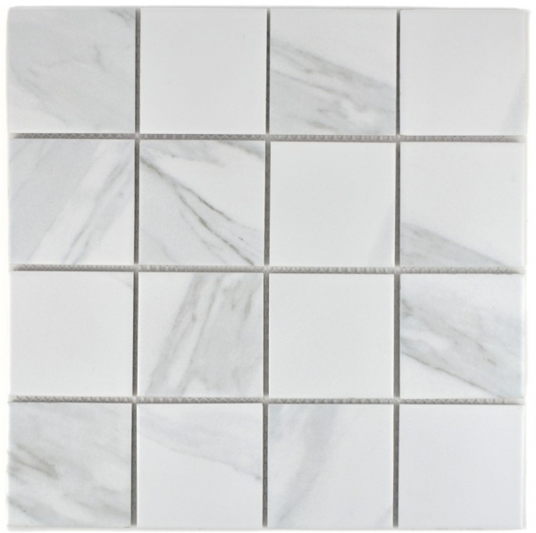 Mosaico de azulejos Carrara mirada blanco gris cerámica baño azulejos backsplash cocina MOS16-0102_f | 10 esteras de mosaico