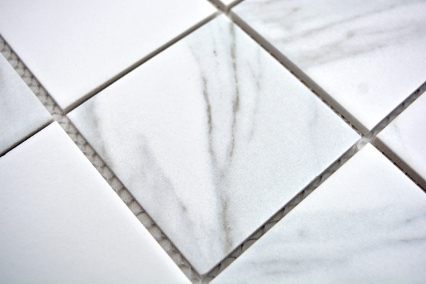 Mosaico de azulejos Carrara mirada blanco gris cerámica baño azulejos backsplash cocina MOS16-0102_f | 10 esteras de mosaico