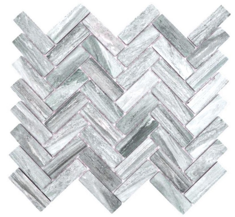 Espiga mosaico azulejo efecto piedra cerámica gris ducha salpicaduras azulejo backsplash MOS24-SO32